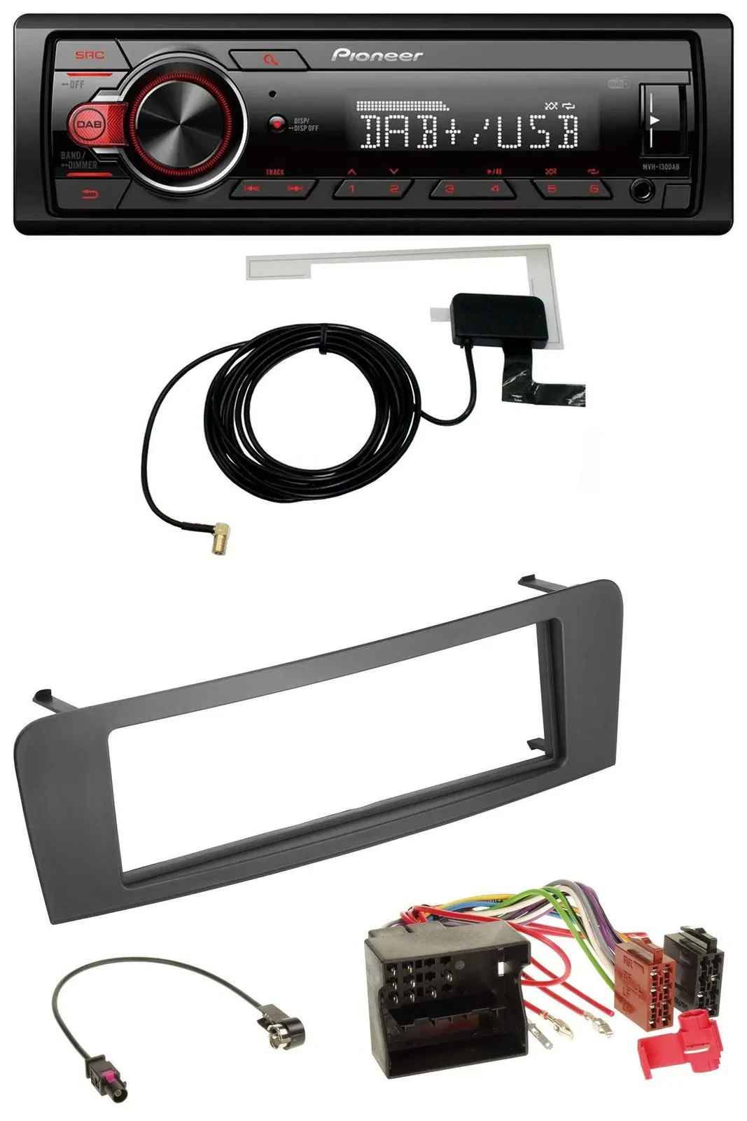 Pioneer 1DIN MP3 DAB USB AUX Autoradio für Mercedes A-Klasse W176 B-Klasse W242