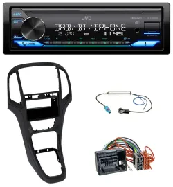 Автомагнитола для Opel Astra J (с 2009) JVC Bluetooth, DAB, USB, MP3, перламутровый чёрный