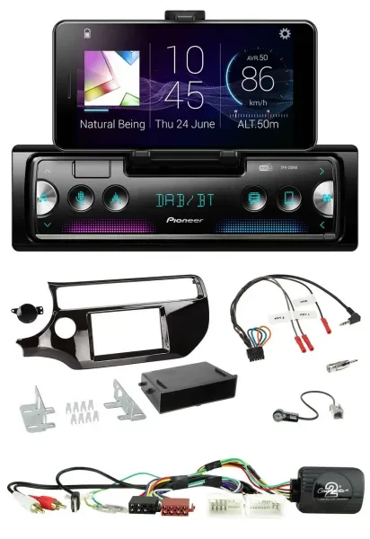 Pioneer USB Lenkrad Bluetooth DAB Autoradio für Kia Rio UB ab 03/2015 piano schw