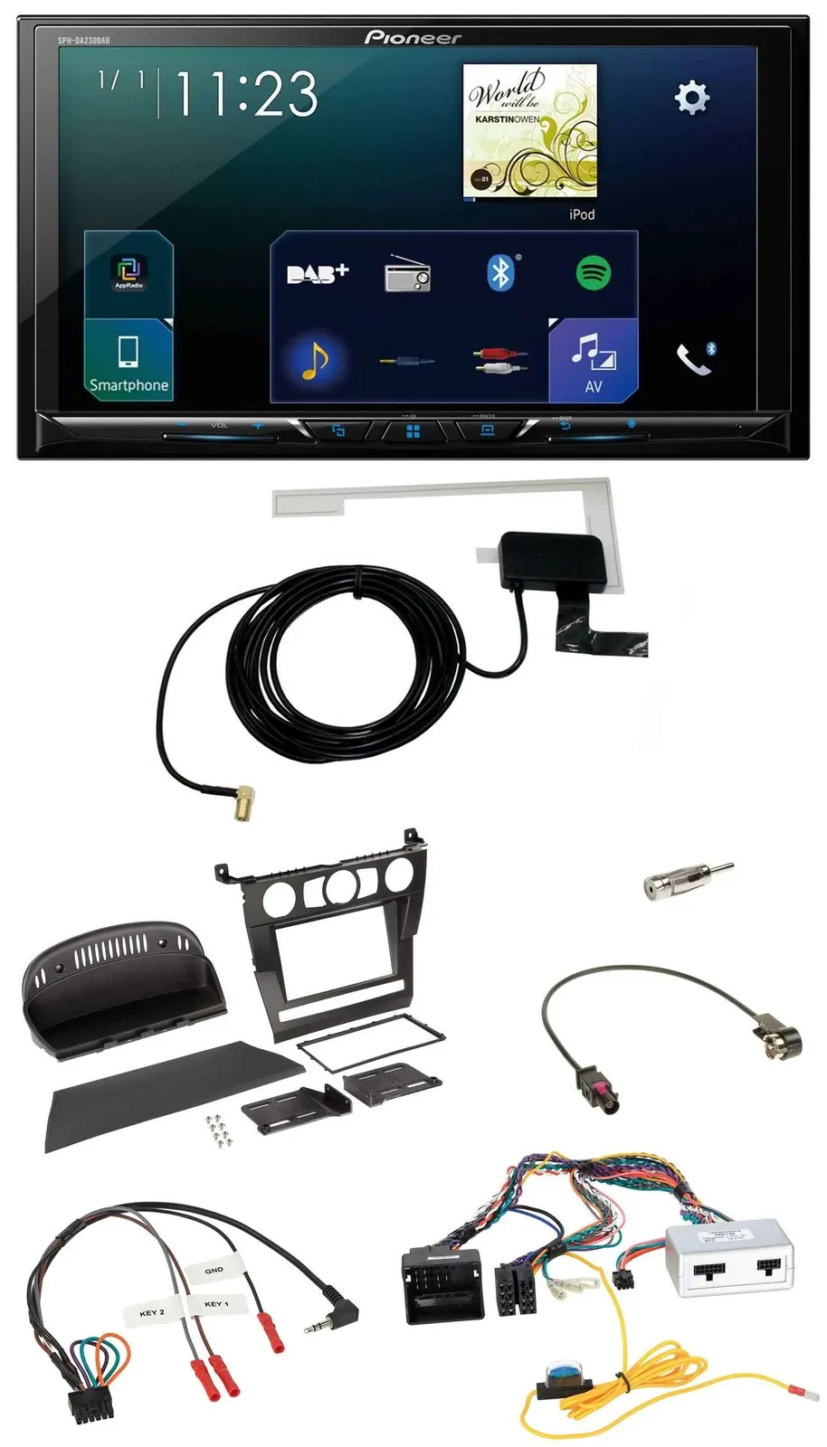 Pioneer 2DIN DAB USB Lenkrad Bluetooth Autoradio für BMW 5er 2007 E60 ohne iDriv