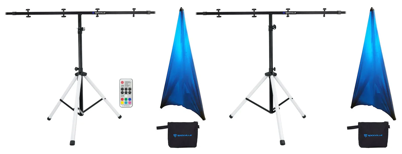 Стойка для световых приборов Rockville PARTY STAND LED Sound Activated, с пультом и скримами (набор, 2 шт.)