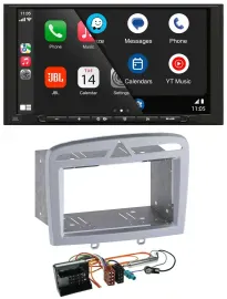 JBL USB 2DIN MP3 Bluetooth AUX Autoradio für Peugeot 308 09-13 warmsilber