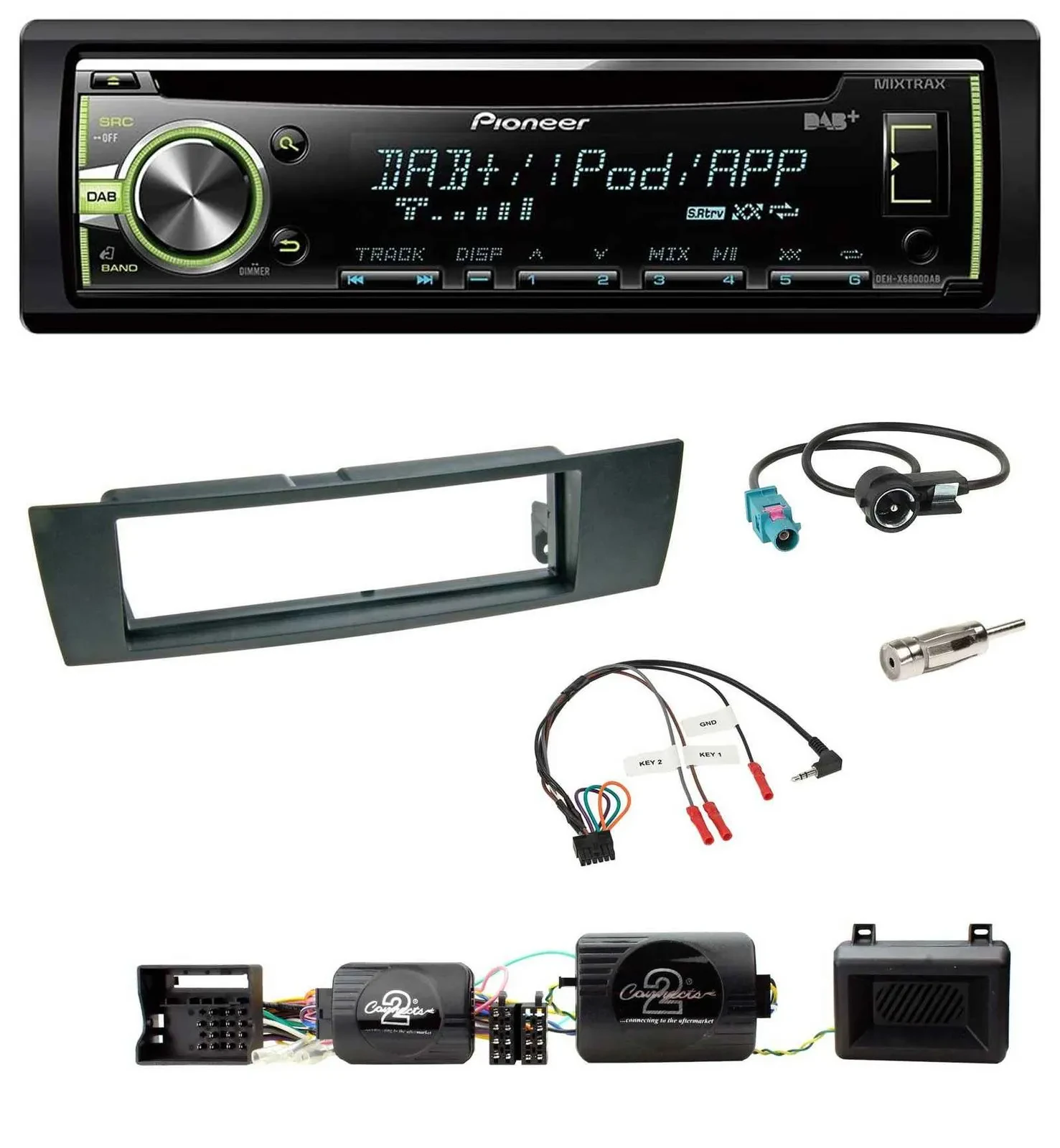 Автомагнитола для BMW 1 Series (E87) 2004–2013 Pioneer DAB, CD, USB, MP3, поддержка управления на руле