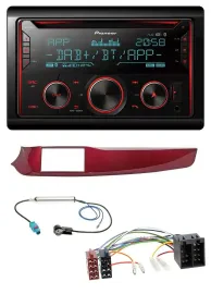 Автомагнитола Pioneer 2-DIN DAB MP3 Bluetooth USB CD для Alfa Romeo Giulietta (2010–2013), красный, глянец