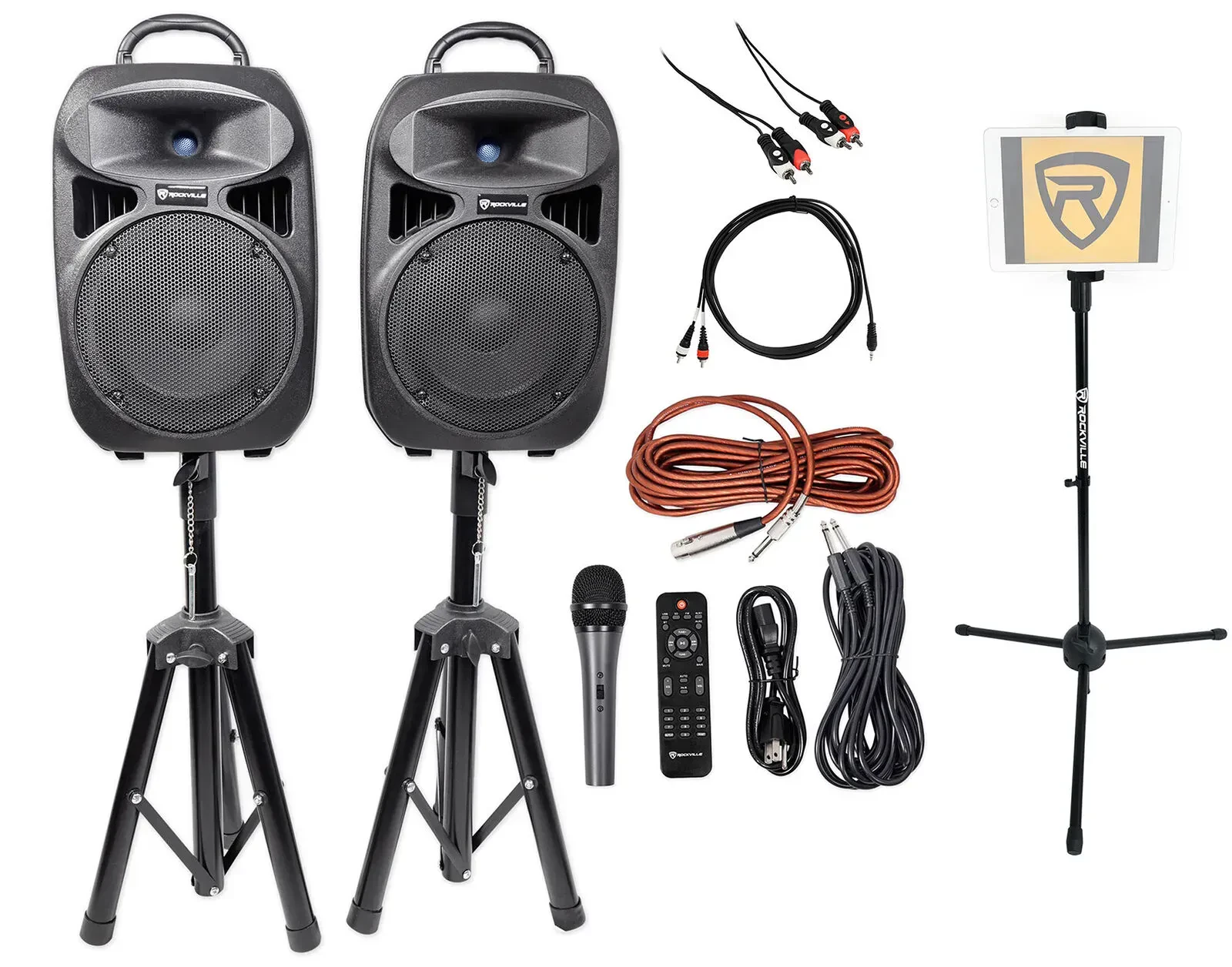 Активная акустическая система Rockville RPG082K Black с аксессуарами (пара)