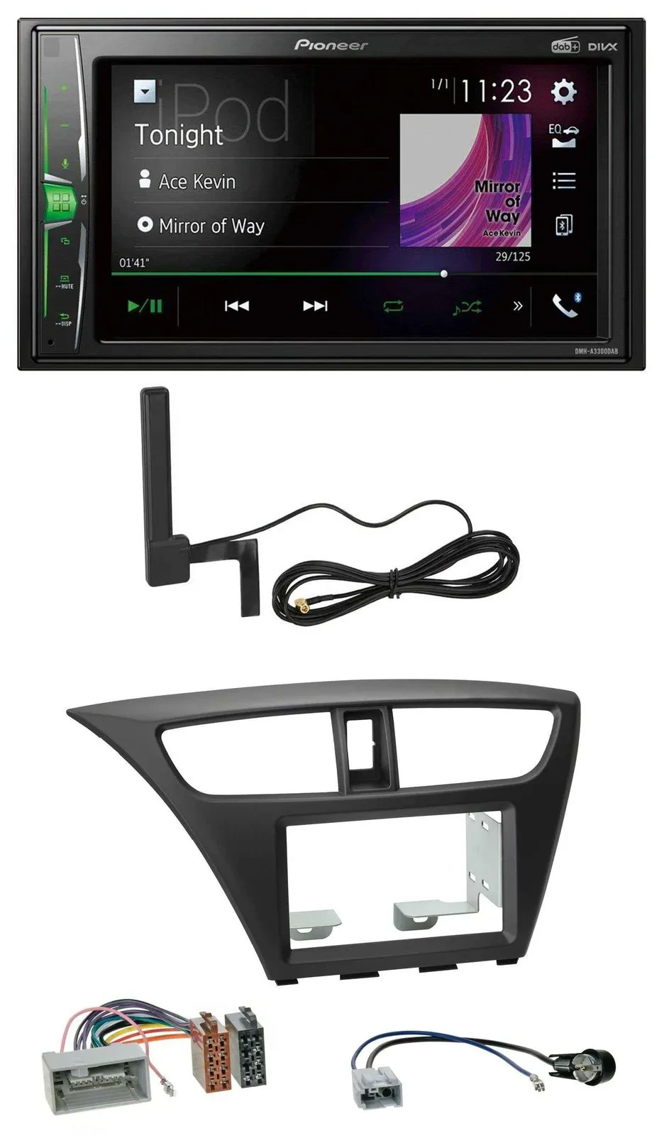 Автомагнитола для Honda Civic Hatchback (с 2012) Pioneer 2DIN, Bluetooth, DAB, AUX, MP3