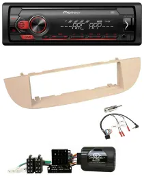 Pioneer DAB 1DIN MP3 Lenkrad USB Autoradio für Fiat 500 ab 2007 perlgrau beige
