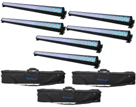 Светодиодный прибор Rockville ROCKSTRIP 252 LED DMX RGB с чехлом (6 штук)