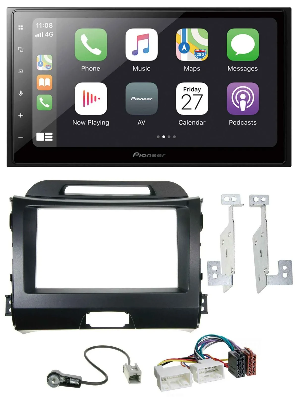 Pioneer MP3 Bluetooth DAB 2DIN USB Autoradio für Kia Sportage 3 10-15 SL schwarz