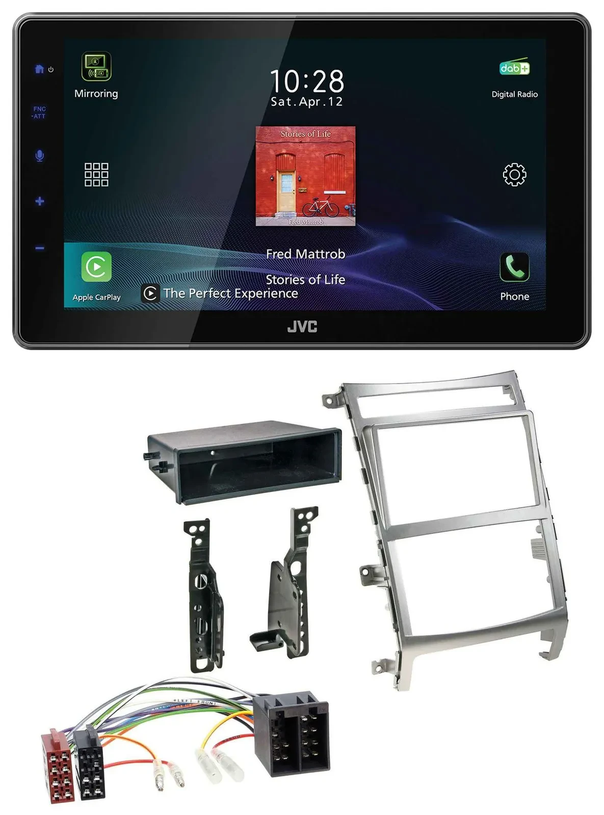 JVC DAB MP3 Bluetooth USB Autoradio für Hyundai ix55 (2009-2012) silber