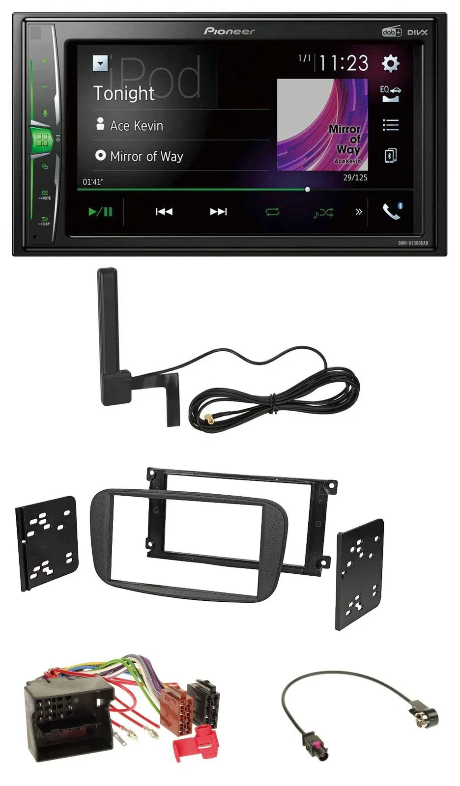 Pioneer MP3 DAB AUX 2DIN Bluetooth Autoradio für Ford Focus C-Max Galaxy ab 2007