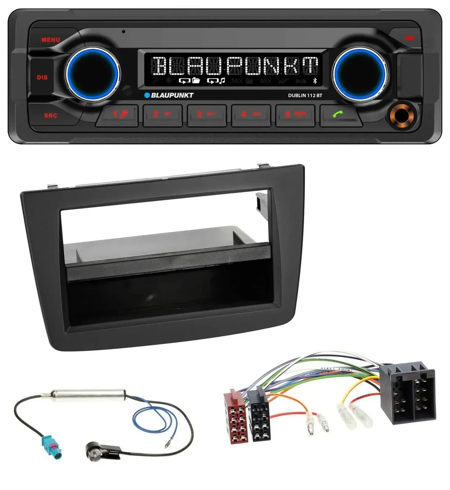 Blaupunkt MP3 Bluetooth USB AUX Autoradio für Alfa Romeo Mito 955 08-14 ISO schw