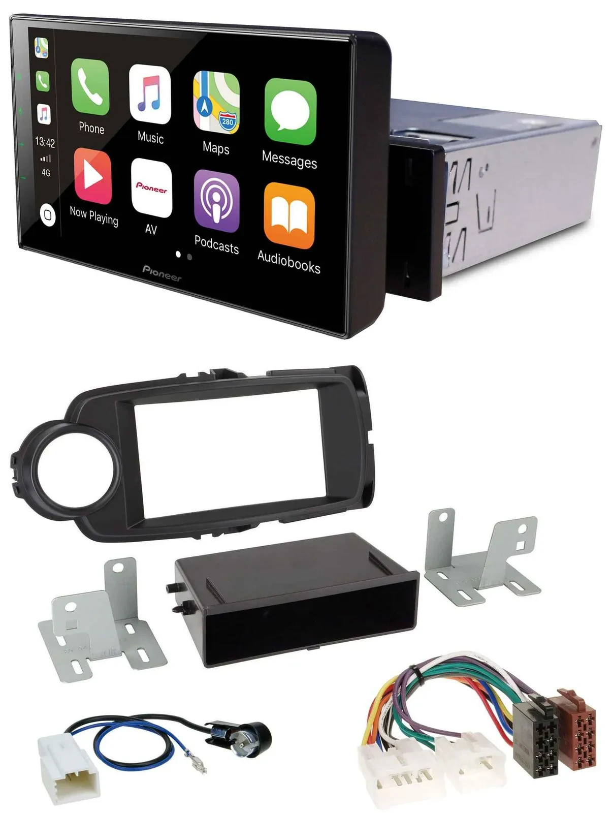 Pioneer Bluetooth MP3 DAB USB Autoradio für Toyota Yaris (11-14) - schwarz