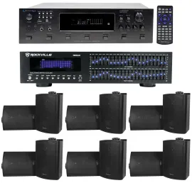 Technical Pro 6000w 6-Zone Home Theater Bluetooth Receiver+12) 5.25" Speakers+EQ