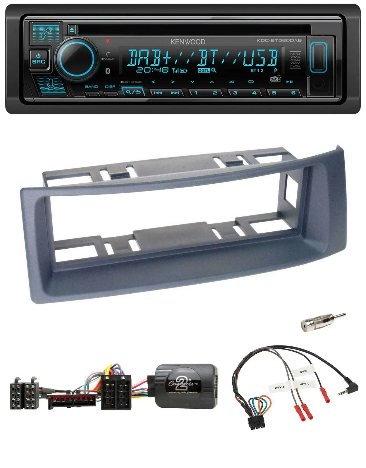 Kenwood Bluetooth DAB CD Lenkrad USB Autoradio für Renault Scenic Megane 1996-20