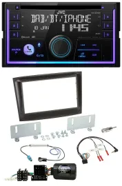 JVC Lenkrad USB 2DIN DAB Bluetooth CD Autoradio für Fiat Doblo ISO Can-Bus ab 15