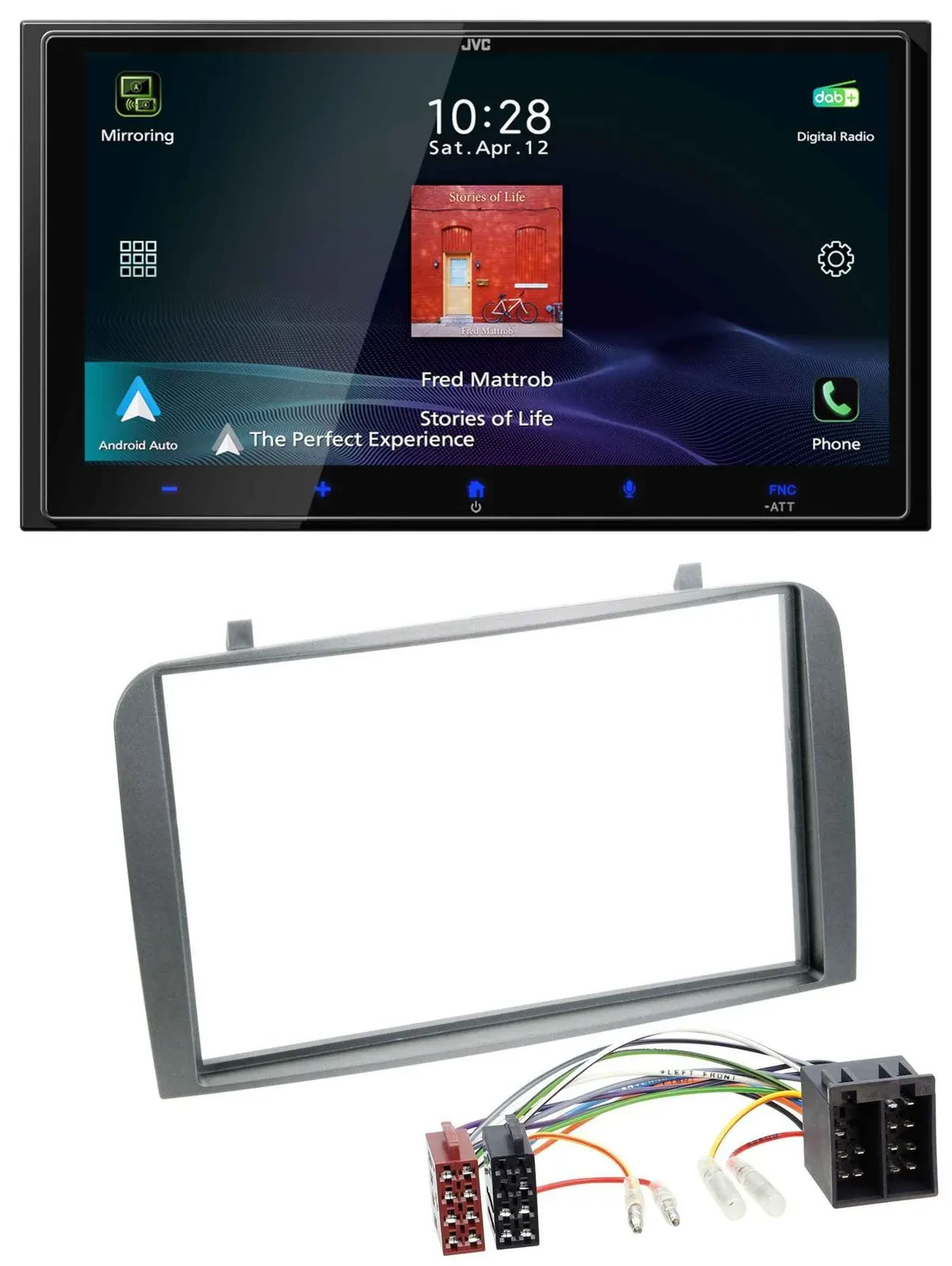 JVC USB Bluetooth 2DIN DAB MP3 Autoradio für Alfa Romeo GT 147 00-10 anthrazit