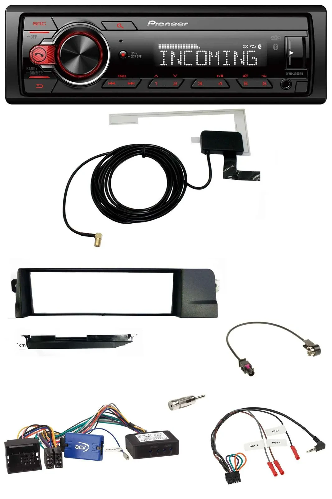 Pioneer USB Lenkrad DAB Bluetooth Autoradio für BMW 3er 01-07 E46 schwarz HQ