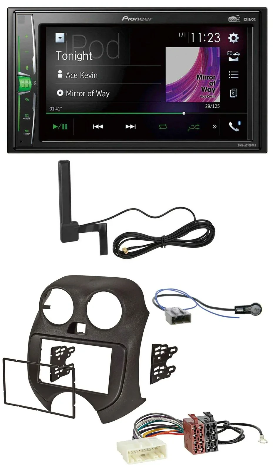 Pioneer MP3 DAB AUX 2DIN Bluetooth Autoradio für Nissan Micra (10-13)