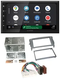 Kenwood DAB Bluetooth USB MP3 2DIN Autoradio für Toyota Auris 07-12 anthrazit-gr