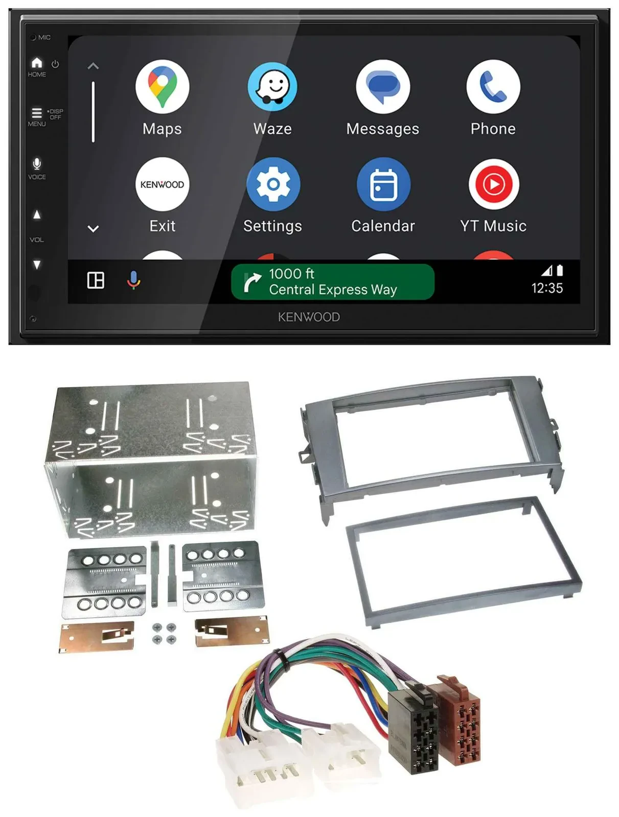 Kenwood DAB Bluetooth USB MP3 2DIN Autoradio für Toyota Auris 07-12 anthrazit-gr