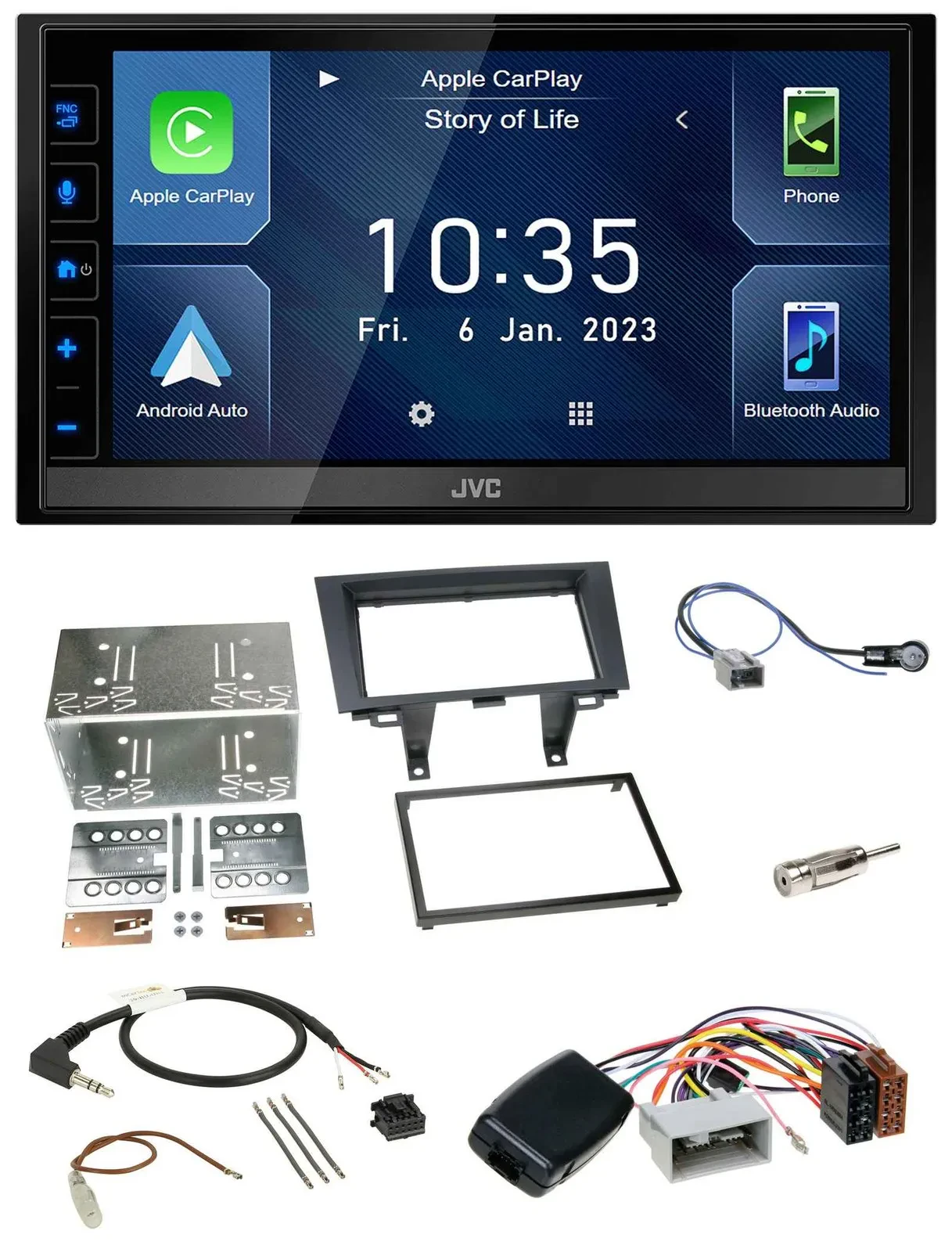 JVC DAB Bluetooth Lenkrad USB 2DIN Autoradio für Honda CRV 2006-2012