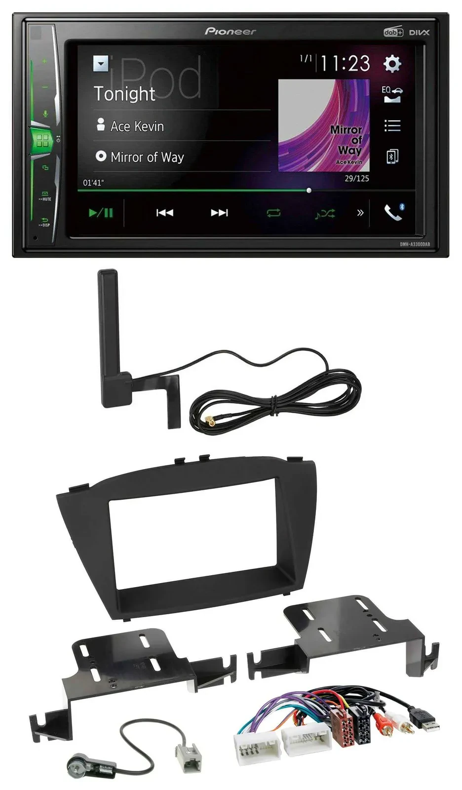 Pioneer MP3 DAB AUX 2DIN Bluetooth Autoradio für Hyundai ix35 ab 13 AUX USB