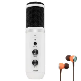 Микрофон Mackie EM-USB белый, USB, конденсаторный, с наушниками-вкладышами