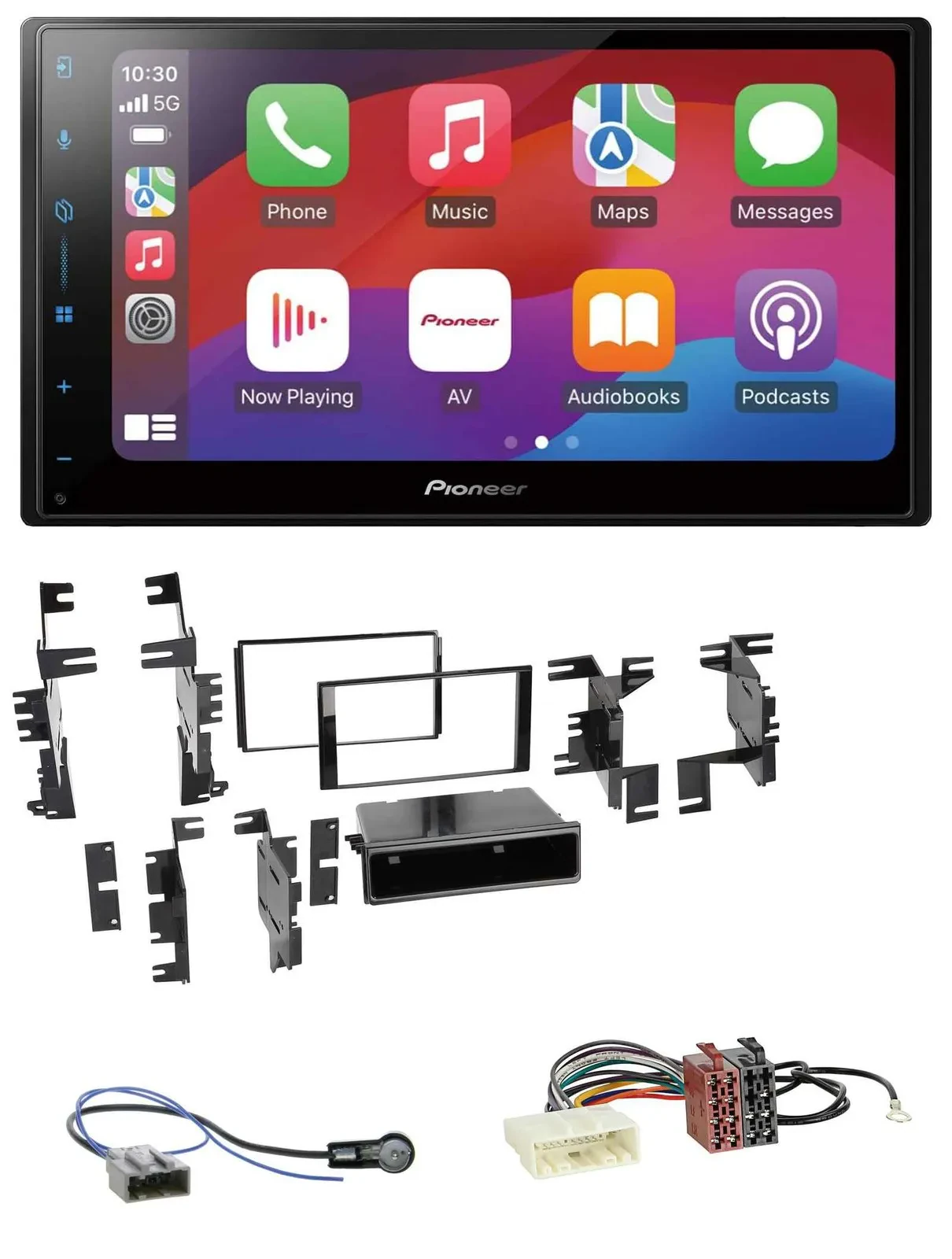 Pioneer DAB USB MP3 Bluetooth 2DIN Autoradio für Nissan Micra 13-17 schwarz glän