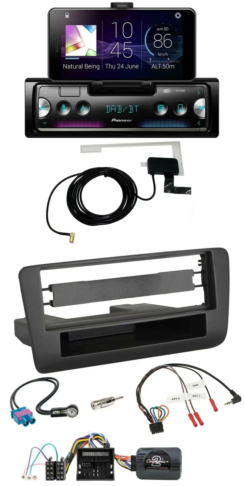 Pioneer DAB Bluetooth Lenkrad USB Autoradio für Audi A1 (ab 2010)