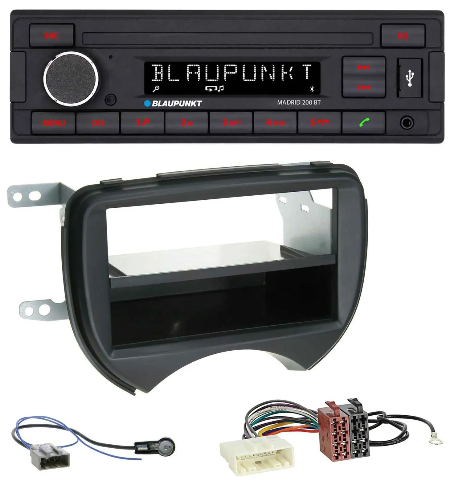 Автомагнитола для Nissan Micra K13 Blaupunkt USB, AUX, Bluetooth, MP3, черный, 2010–2013