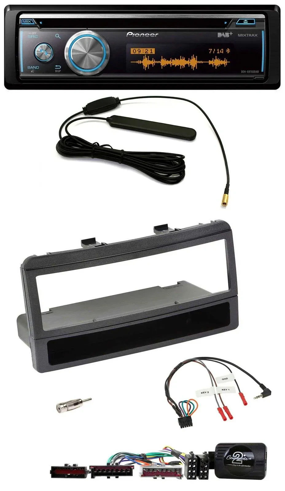 Pioneer CD USB Bluetooth DAB Lenkrad Autoradio für Ford Mondeo 00-02 schwarz Abl