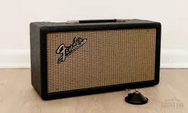 1966 Fender Reverb Unit Pre-CBS Vintage Tube Tank Black Panel 6G15 w/ Ftsw