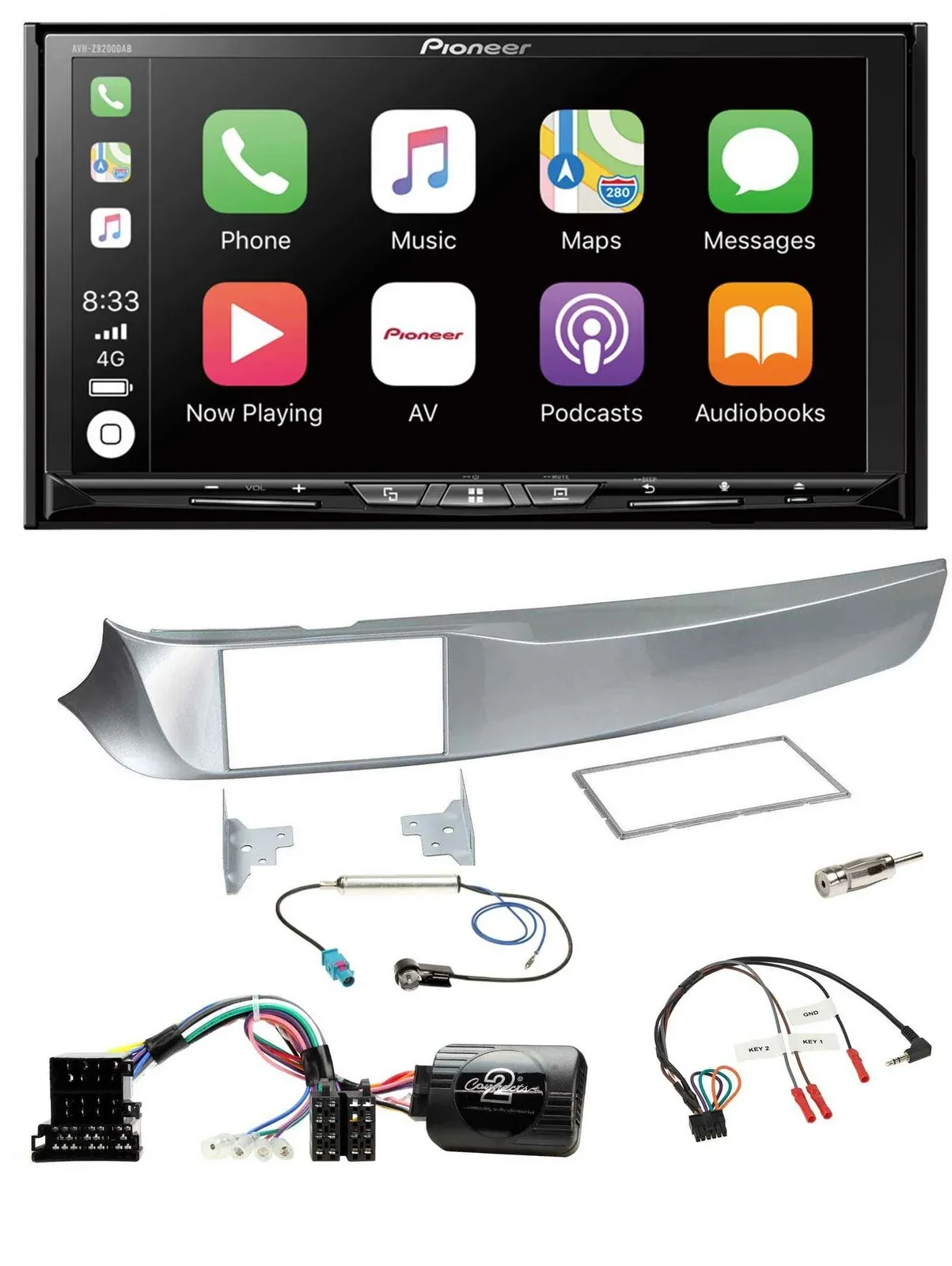 Pioneer 2DIN Lenkrad USB DAB DVD Bluetooth Autoradio für Alfa Giulietta 2010-201