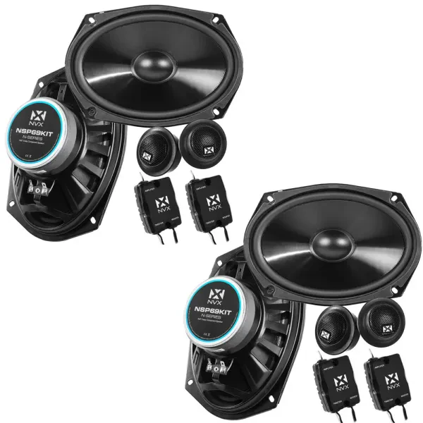(2 Pairs) NVX NSP69KIT 640W 6x9" N-Series 2-Way Component Speakers