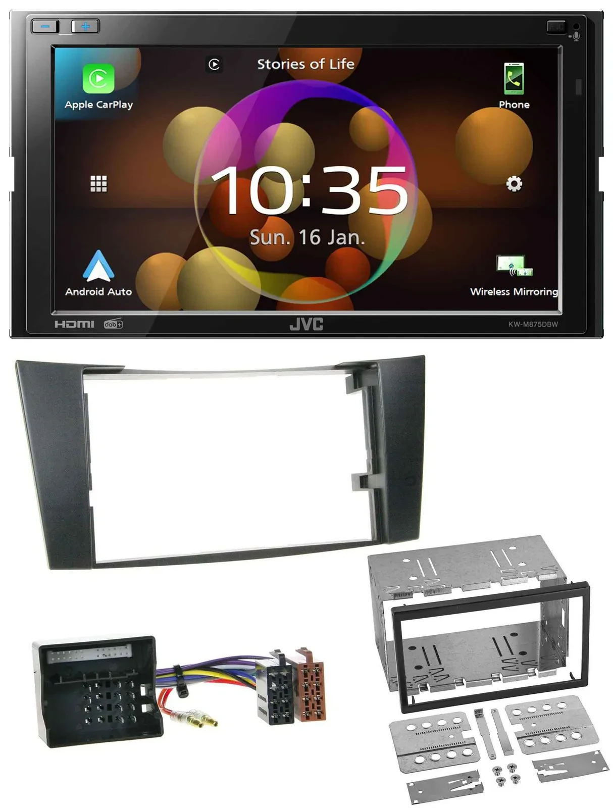 JVC DAB MP3 2DIN Bluetooth USB Autoradio für Mercedes E-Klasse W211 02-09