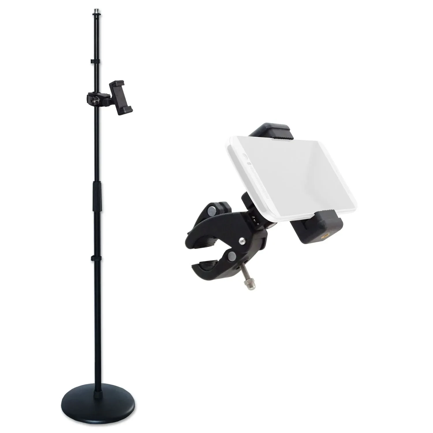 Микрофонная стойка keepdrum MS015 прямая с держателем для смартфона