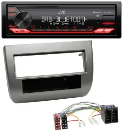 Автомагнитола JVC Bluetooth USB DAB MP3 для Lancia Y (843) 2003–2011, темно-серый металлик