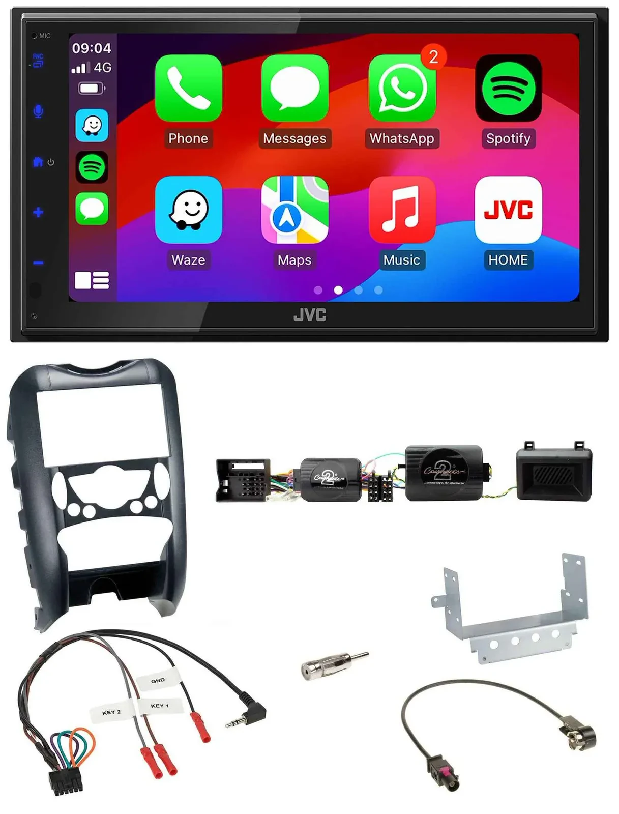 JVC Bluetooth USB Lenkrad 2DIN DAB Autoradio für Mini Cooper 06-14 Parksensor