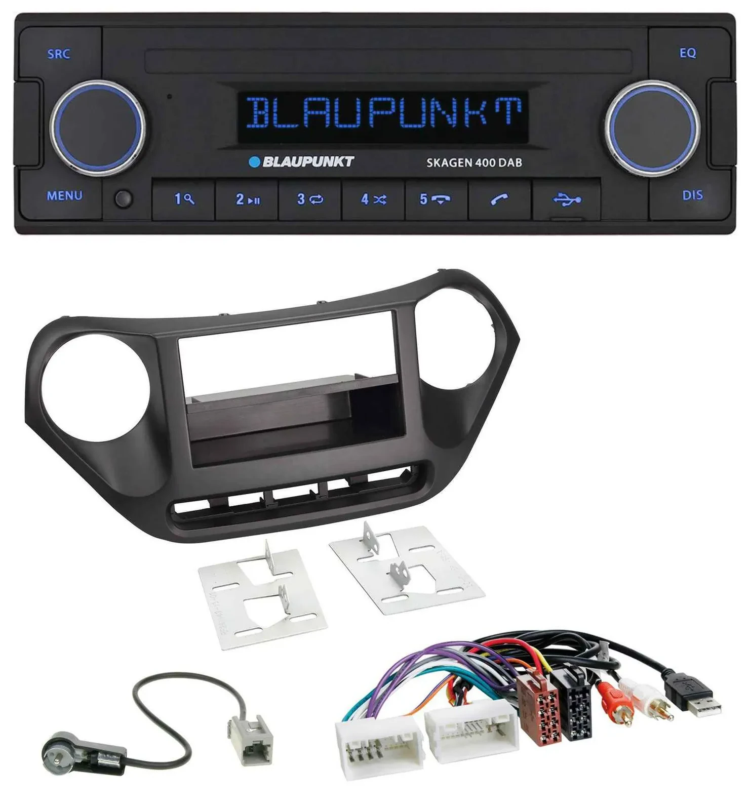 Blaupunkt DAB USB Bluetooth MP3 Autoradio für Hyundai i10 (ab 2013) AUX USB