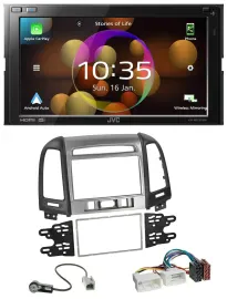 JVC DAB MP3 2DIN Bluetooth USB Autoradio für Hyundai Santa Fe 3 Schalter 06-12