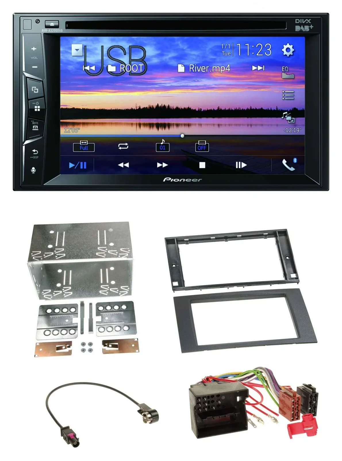 Pioneer Bluetooth 2DIN USB DVD DAB MP3 Autoradio für Ford Focus Fiesta 04-08 sch