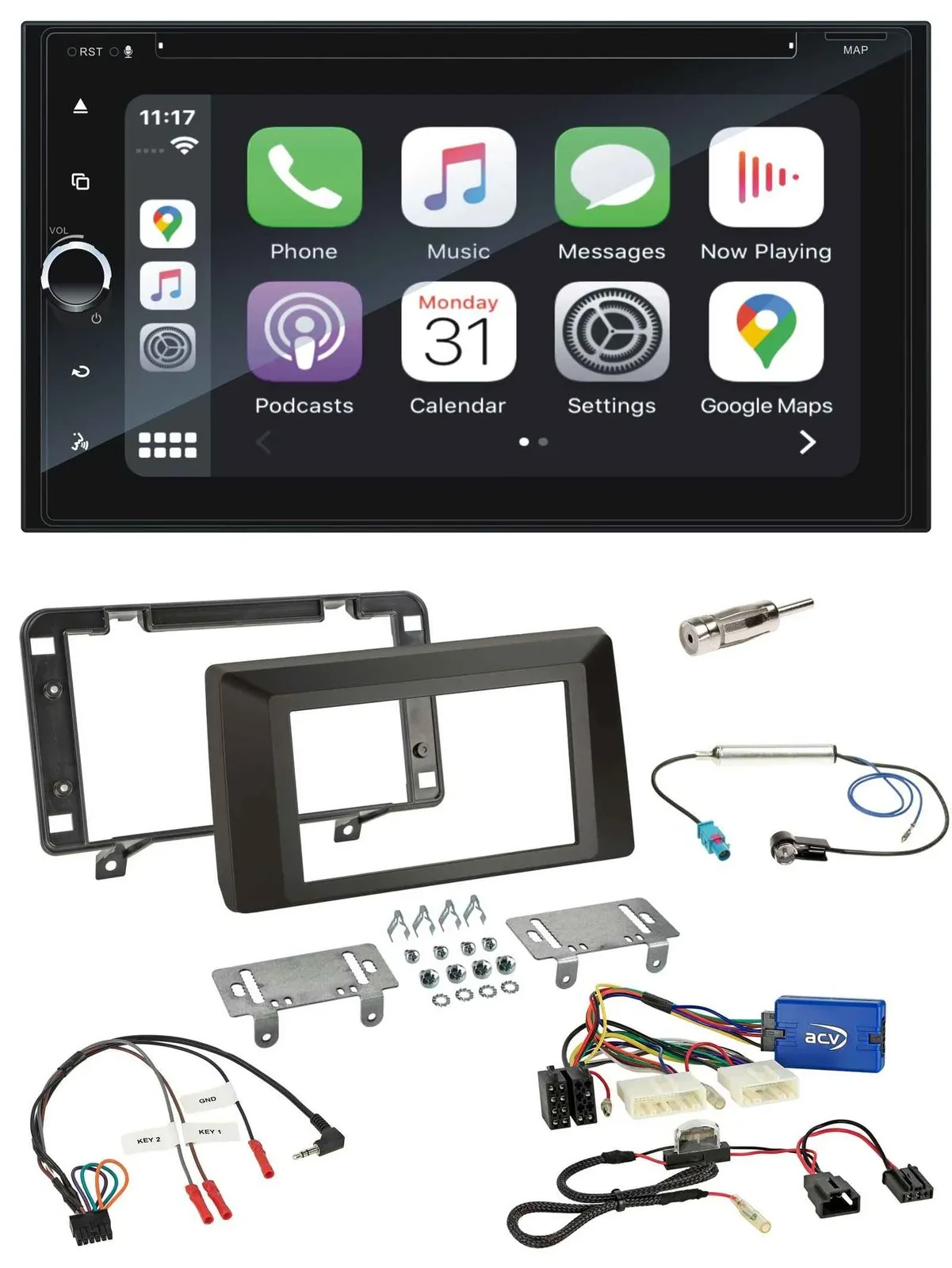 Blaupunkt DAB USB Bluetooth Lenkrad 2DIN TMC Navigation für Dacia Duster ab 2021