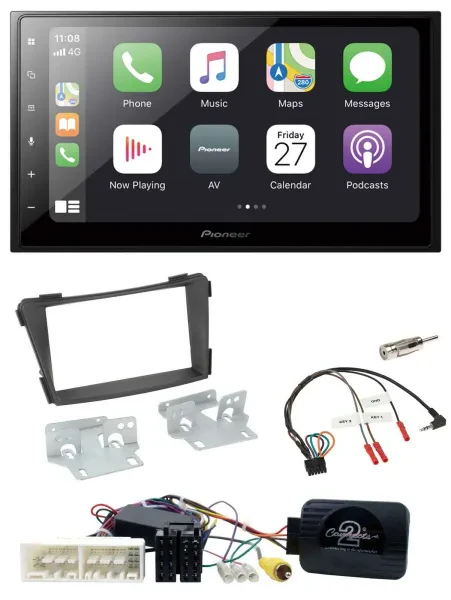 Pioneer Lenkrad Bluetooth DAB 2DIN USB Autoradio für Hyundai i40 VF ab 16 schwar