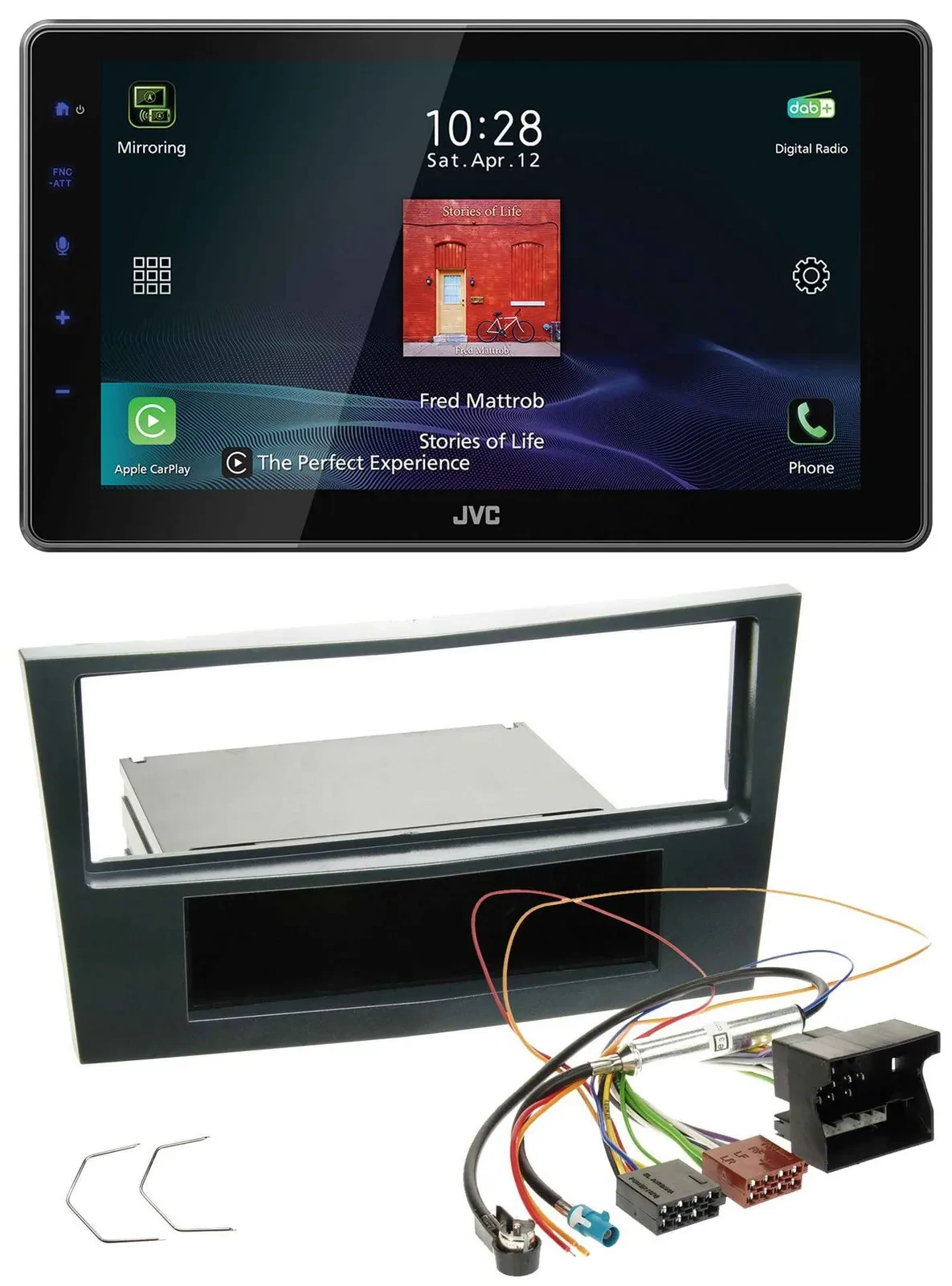 Автомагнитола JVC DAB MP3 Bluetooth USB для Opel Corsa D (с 2005) черный (Stealth)