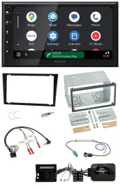 Автомагнитола для Opel Corsa C Kenwood 2DIN, DAB, Bluetooth, USB, поддержка кнопок на руле, черная