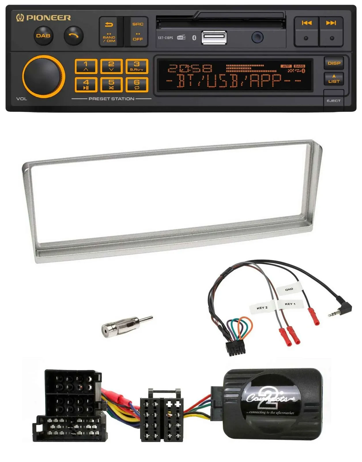 Pioneer DAB Lenkrad USB Bluetooth Autoradio für Alfa Romeo 156 2002-2003 silber