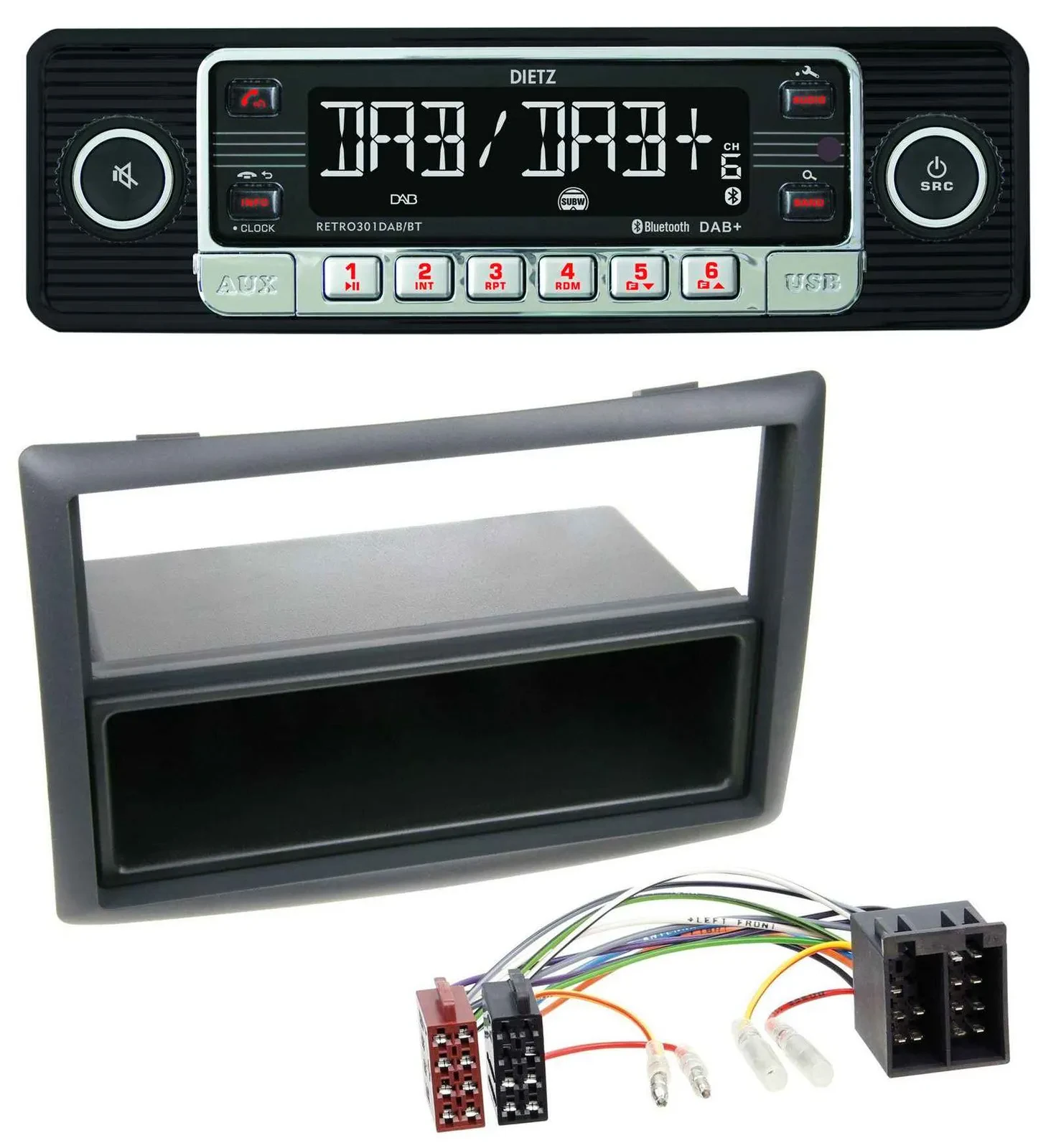 Dietz USB DAB MP3 Bluetooth Autoradio für Renault Megane Scenic ab 07 schwarz