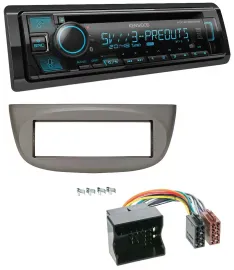 Автомагнитола Kenwood Bluetooth USB CD MP3 DAB для Renault Twingo 2007–2014 бежево-серая