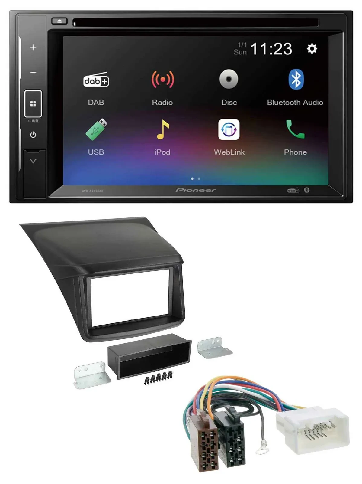 Pioneer Bluetooth MP3 USB 2DIN DAB DVD Autoradio für Mitsubishi L200 2006-2015